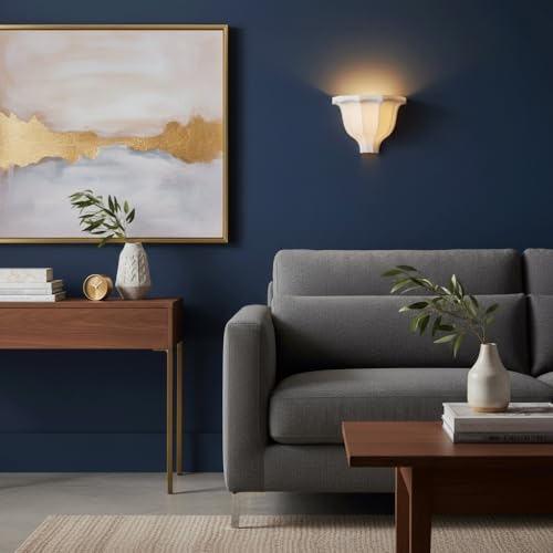 Aplique de pared LED blanco con diseño nórdico estriado e iluminación doble 7
