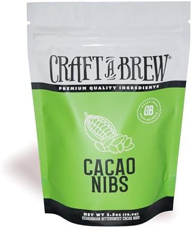 Craft A Brew - Cacao Nibs - Key Component for Chocolate Stout - For Beer Brewing - Ecuadorian Bittersweet Cacao Nibs - 2.5 oz Pack