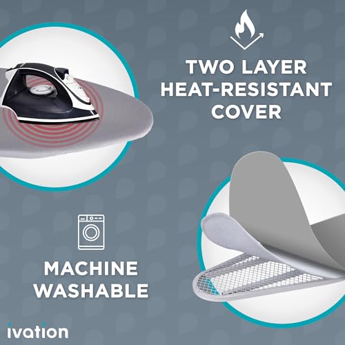 Ivation Wall-Mounted Ironing Board Cabinet, Foldable Ironing Storage Station for Home, Apartment & Small Spaces, Easy-Release Lever, with Miror Door, Walnut Color by Ivation - Image 3