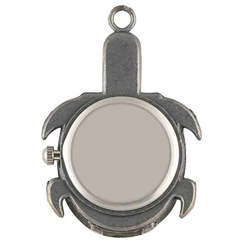 LIANXIAO - Retro Bronze Turtle Pocket Watch Alloy Case Pendant Quartz Long Chain Pocket Watch for La