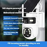 Buhdjfnke Outdoor Solar-Powered 4G 4MP Dual Lens Dual Screen PTZ Security Cam Camera Motion Detection Auto Tracking Camera for North America - Image 6