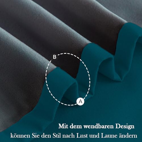 Nesture Bettwäsche 135x200 2teilig Mikrofaser, Petrol/Anthrazit – Ansicht 5