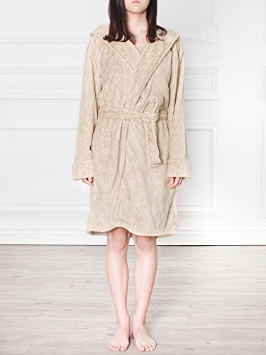 Image of PAVILIA Plush Robe for Women, Soft Fleece Short Bathrobe, Warm Lightweight Knee Length Lounge Robe with Pockets