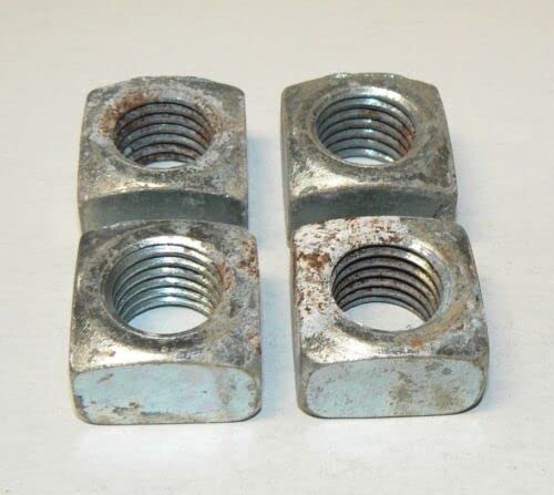 7/8"-9 Square Nuts - Zinc Plated Finish - Lot of 10 Pcs. HQ