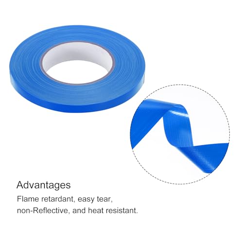 Image of MECCANIXITY Deep Blue Gaffers Tape, 60 Yards x 0.5 Inch No Residue, Non-Reflective Easy Tear Book Repair Tape Matte Stage Cloth Tape for Photography,Pack of 1