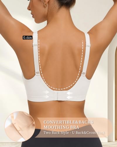 Jelly Bras for Women No Underwire - Seamless Wireless Everyday Bra with Lifting Jelly Strip Support, Sleep Bra Pure White — view 4