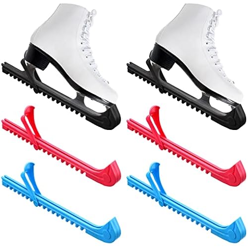 6 Pcs Hockey Skate Guard Ice Skate Blade Covers Hockey Blade Protectors with Adjustable Buckle for Kids Adults Guards