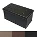 casa pura Ottoman Storage Bench | Classic-Design Upholstered Ottoman Coffee Table Foot Rest | Faux Leather - Black | Multiple Sizes and Colors - 30" x 15" x 15"