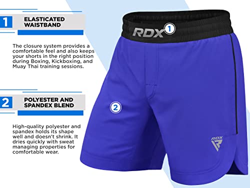 Rdx Mma Shorts For Training & Kickboxing Fighting Shorts For Martial Arts, Cage Fight, Muay Thai, Bjj, Boxing, Grappling & Combat Sports Workout Clothing For Bodybuilding,Gym Exercise & Running Blue #TOP6