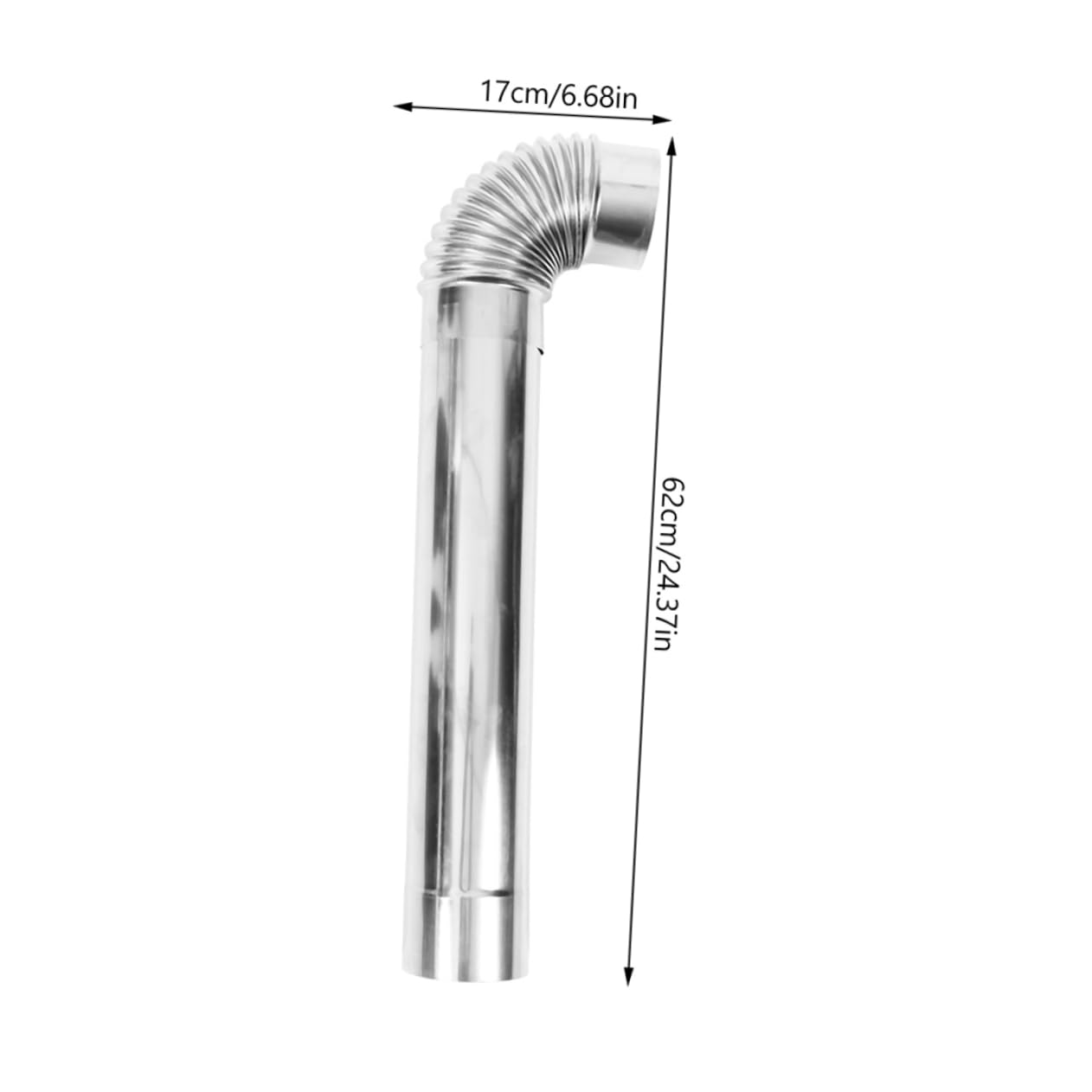Tubo Fumaria Inox per Stufa Legna, Prolunga Stufa 2 Pezzi | Acciaio Inossidabile Argento, Uso Esterno e Riscaldamento Domestico, Ventilazione Fumi Potenziata