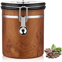 Bincoo Airtight Coffee Canister with Date Tracker - Holds a Full 1LB Bag of Beans Stainless Steel Container1.5L, One-Way Valve & Easy-Lock Lid for Coffee Beans, Tea, Sugar Storage
