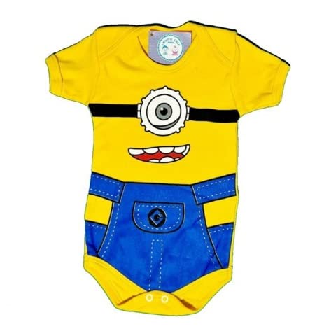 Body Bebe Mesversário Temático Roupa de Bebê Amarelo (G)