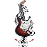 Cleris Art Studio Electric Guitar Wall Clock, Swinging Clef Wall Clock, Gifts for Musicians, Music Decor, Guitar Gifts, Decor for Music Room. (Electric Guitar)