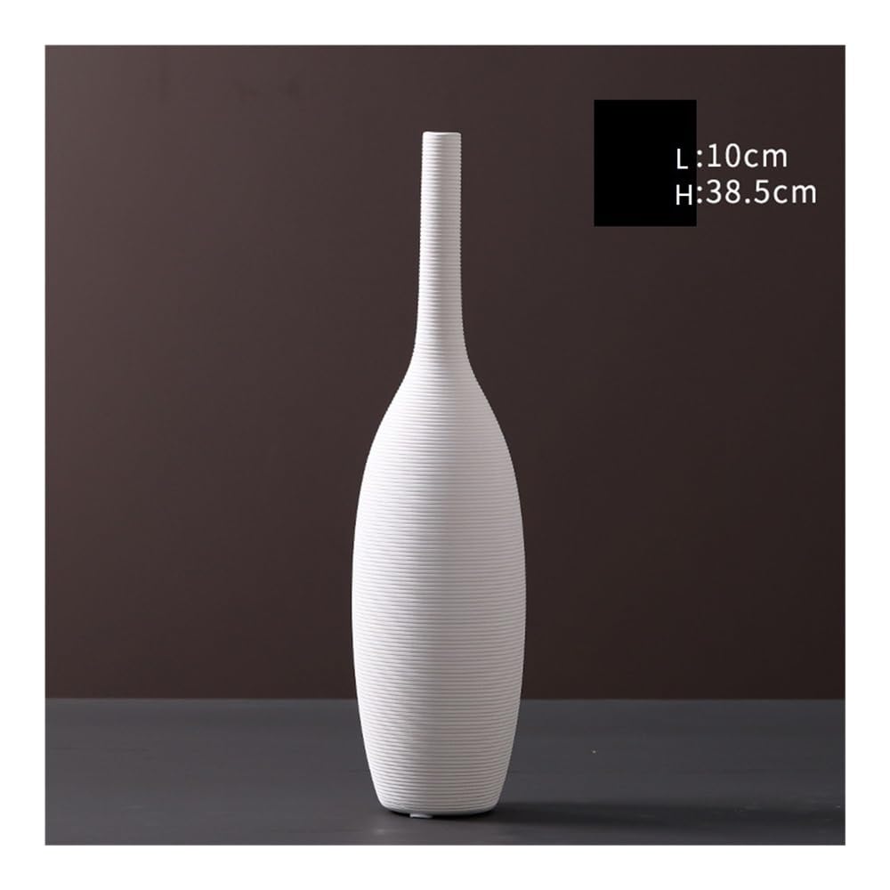 Wazon na kwiaty, Zestaw 4 białych, gładkich ceramicznych wazonów w stylu vintage z zarodkami, dekoracja stołu salonie