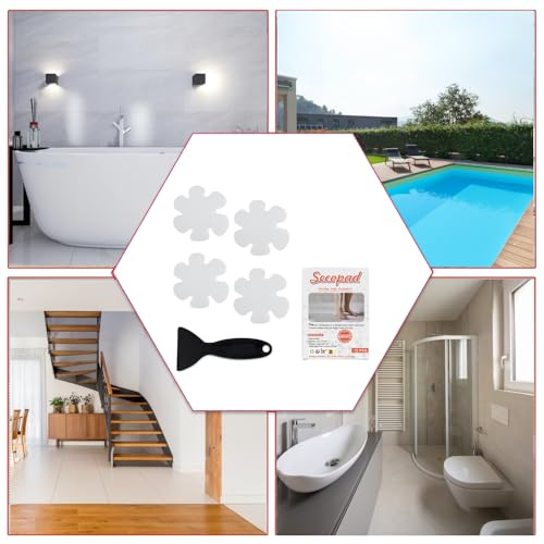 Secopad Original Bathtub Stickers Non-Slip, Safety Shower Treads Adhesive Appliques with Premium Scraper