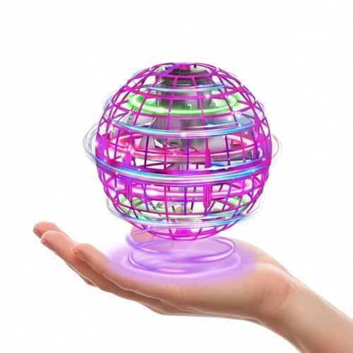 Image of Drumstone TopRated 𝟏𝟓𝐘𝐫 𝐖𝐚𝐫𝐫𝐚𝐧𝐭𝐲 Flying Orb Ball Toy for Kids - Hand-Controlled Boomerang Spinner with RGB LED Lights, USB Rechargeable & Lightweight Design for Indoor Fun