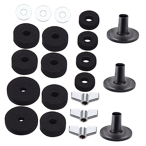 Toyvian 1 Set Drum Felt Cymbal Pads Antiskid Drum Clutch Replacement Kit for Improved Sound and Protection for Outdoor Performances and Practice Sessions