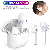  Bluetooth Kopfhörer Kabellos i12 TWS, Wireless Kopfhörer Binaurale In-Ear, Drahtloses Kopfhörer Touch-Bluetooth Noise-Cancelling, Popup-Fenster-Display mit Mikrofon und Ladebox -Weiß