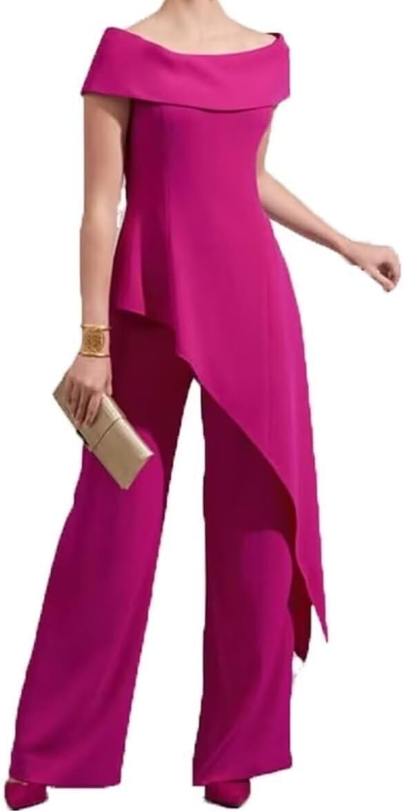 Pant Suits for Women Dressy Mother of The Bride Pants Suits 2 Pieces Chiffon Pantsuits Formal Outfits Jumpsuits