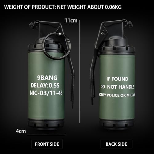 Gunyoo Airsoft Granate Spielzeug Plastik CS Handgranate Modell Tactical Gear Zubehör für Cosplay Film Requisiten Outdoor 14+ (9-BANG)