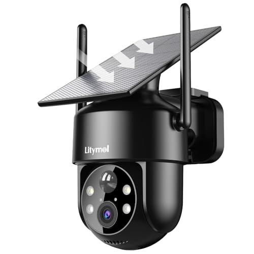 LITYMOL 2K 360° View Solar Security Cameras Wireless Outdoor,...