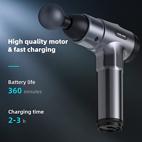 Aerlang Portable Handheld Percussion Massager Gun With 6 Massage Heads, Massage Gun Deep Tissue With 20 Speeds Lcd Screen And Carrying Case For Athletes To Relief Pain And Relax #TOP2