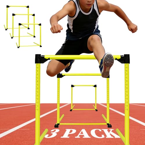 3 Pack Adjustable Hurdles for Training and Sports