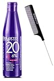 Salerm Cosmetics ALOE VERA Developer Cream Oxidant (w/Sleek Comb) Hydrogen Peroxide Activator for Vision Hair Color Salermvision Haircolor Dye (20 Volume / 6% - 225 ml)