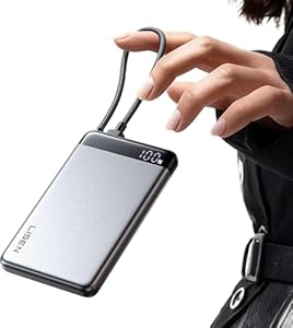 LISEN Powerbank CCC, Powerbank 20, 000 mAh, 35 W, Mit Kabel Compatible with iPhone 17/16 Series, Xiaomi 17 Pro Max, Samsung S25 Series, Travel Aeroplane Essential Gadgets