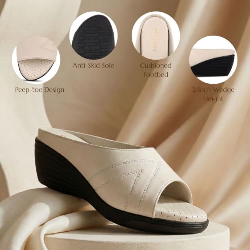 Image of TRASE Wedges for Women | Stylish Sandals for Woman | 2 Inch Wedge Heel Footwear | Ladies Office Wear