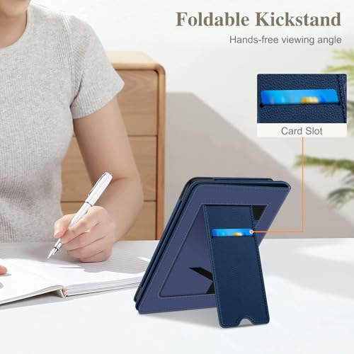 Image of Fintie Case for 7 inch /6.8 inch Kindle Paperwhite(12th /11th Generation-2024 /2021) and Kindle Colorsoft Signature Edition -Slim Foldable Stand Cover Auto Wake /Sleep for Paperwhite 2024, Navy