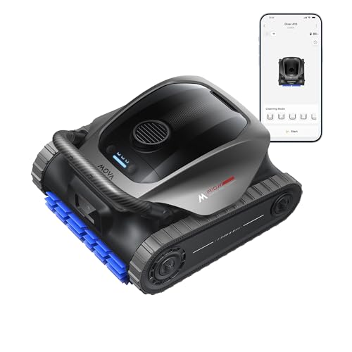 MOVA Diver A10 Poolroboter, 22.700 l/h Saugleistung, 240 Min. Laufzeit, KI Kantenreinigung & Routenplanung, doppelte Wasserlinienreinigung, großer 3,5 l Filterkorb, wöchentliche Zeitplanung