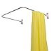 BAOYOUNI Badezimmer U-förmige Duschvorhangstange Ecke Duschvorhang Stange Pole, Dekorativ Geschwungenes Bad Vorhangschiene Bar mit Saugnapf 98 x 102cm