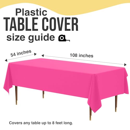 Image of Exquisite Hot Pink Rectangle Tablecloth 54 inchx108 inch - 48 Pack