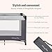 Dream On Me Nest Portable Playard , Award-Winning Lightweight Travel Playpen for Baby. Quick Fold, Mesh Sides, Foldable Mattress Pad, No-Tool Assembly, Meets ASTM/CPSC Standards -Grey