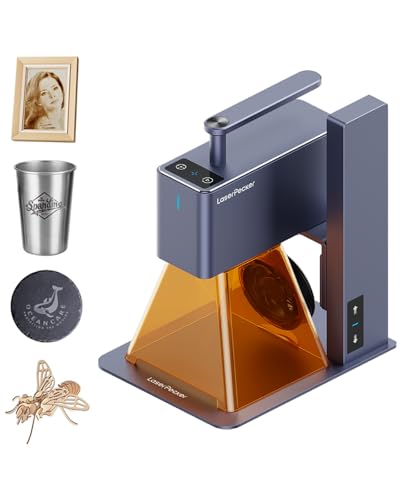 LaserPecker LP2 Graveur Laser 5W Mini Machine de d'Artisanat Portable de Laser à Diode Bleue 450nm Machine avec Housse de Protection pour Papier Bois Cuir...