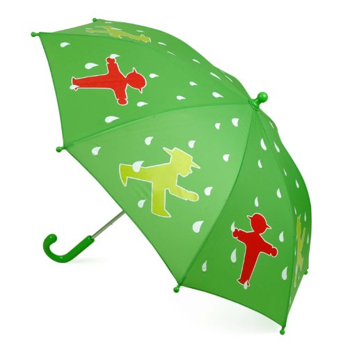 AMPELMANN Regenschirm für Kids - Schutzmännchen Geher/Steher/Tropfen grün/weiß Cover