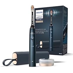 Philips Sonicare DiamondClean Prestige 9900: cepillo dental eléctrico sónico con un cabezal de cepillado Premium All-in-One A3 y estuche de carga en color azul noche (modelo HX9992/12)