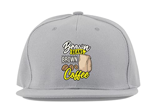 Casquette de baseball en coton bicolore marron gris style minimaliste et visière plate rigide