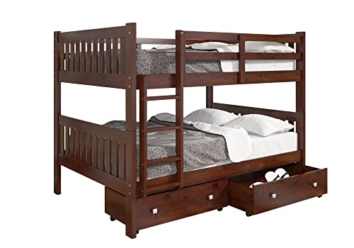 Donco Kids Austin Mission Full Over Full Cappuccino Bunkbed with Dual Underbed Drawers - Thumbnail 4