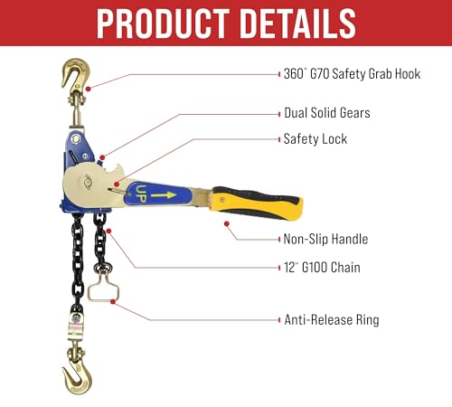 Image of Mytee Products Easy Binder Ratcheting Chain Load Binder, 5400 lbs WLL