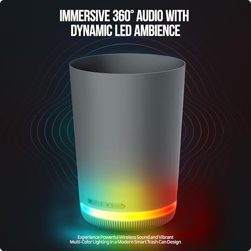 Caneca de Basura con Bocina Bluetooth y Luz LED 9.8 L miniatura 2