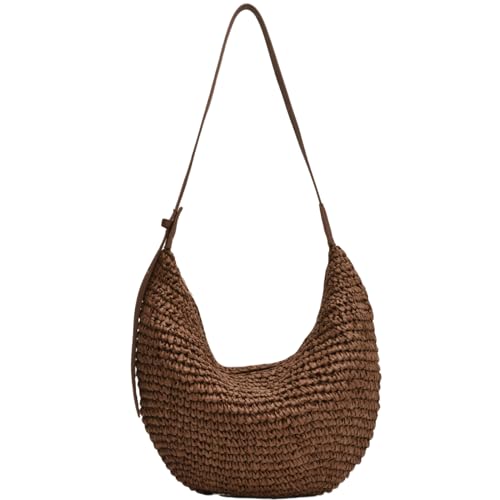 Straw Hobo Shoulder Bags for Women Crossbody Bag Woven Beach Tote Handbag Summer Travel Bag