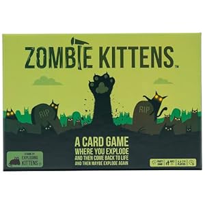 Exploding Kittens Presents Zombie Kittens – Fun Family Card Games for Adults Teens & Kids for Night Entertainment, 2-5 Players – Ages 7 and Up – 61 Cards