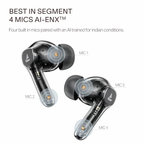 Image of boAt 2026 Launch Airdopes Prime 300 with Spatial Audio, 60 Hrs Battery, Quad Mics AI-ENx Technology, Multi Connectivity, 11mm Drivers, ASAPTM Charge, in-Ear Detection, Bluetooth v6.1 (Titanium Black)