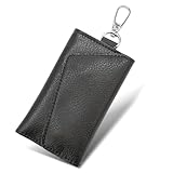 Autoschlüsseletui mit Schlaufenhaken, Münzetui, Geldbörse, Schnappverschluss, Schlüsseltasche, Schlüsseltasche, Organizer für Damen und Herren, Schwarz, length 4.33'', Classic