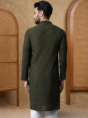 Image of Jompers Embroidered Cotton Kurtas for Men