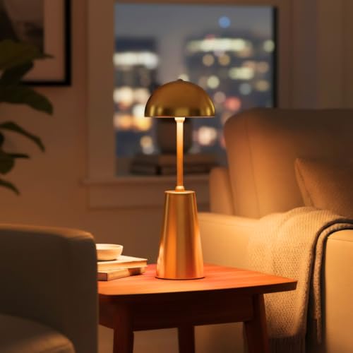 Image of ELARE Rechargeable LED Table Lamp with Touch Control | 3 Light Modes Warm Cool Natural | Portable Bedside Desk Lamp for Bedroom Office | Dimmable Modern Night Light for Home Decor