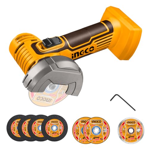 INGCO 20V Mini Cordless Angle Grinder (Body Only) 19500RPM, 76mm Disc Diameter, Mini Cutter Cut-Off Tool M6 for Cutting Polishing and Sharpening CAGLI76011 1 INGCO 20V Mini Cordless Angle Grinder (Body Only) 19500RPM, 76mm Disc Diameter, Mini Cutter Cut-Off Tool M6 for Cutting Polishing and Sharpening CAGLI76011