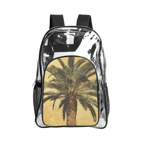 Sac de plage transparent renforcé imprimé palmier pour vos activités de plein air